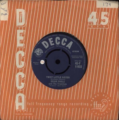 The Tremeloes Twist Little Sister 7" vinyl single (7 inch record / 45) UK TRE07TW815746