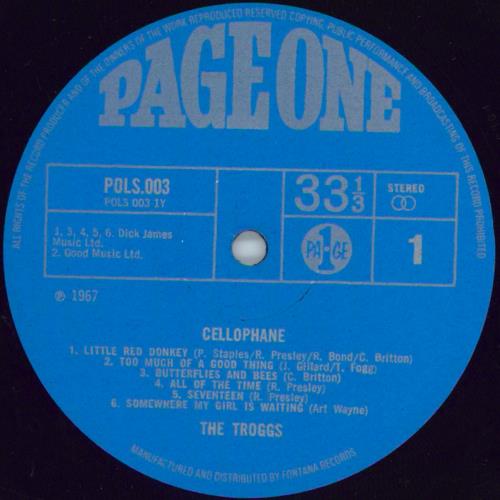 The Troggs Cellophane - 1st - Stereo vinyl LP album (LP record) UK TRGLPCE773412