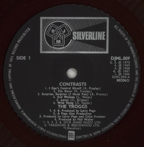 The Troggs Contrasts vinyl LP album (LP record) UK TRGLPCO871988