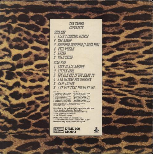 The Troggs Contrasts vinyl LP album (LP record) UK TRGLPCO871988