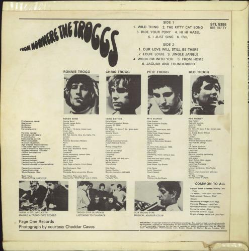The Troggs From Nowhere...  VG vinyl LP album (LP record) UK TRGLPFR793227