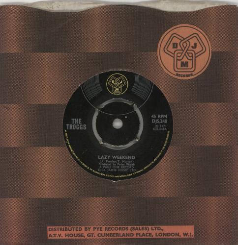 The Troggs Lazy Weekend 7" vinyl single (7 inch record / 45) UK TRG07LA857814