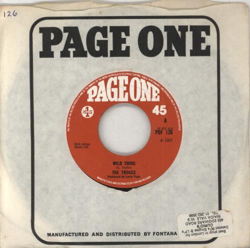 The Troggs Wild Thing 7" vinyl single (7 inch record / 45) UK TRG07WI255935