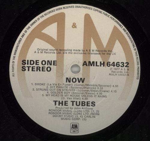 The Tubes Now vinyl LP album (LP record) UK TBELPNO781345
