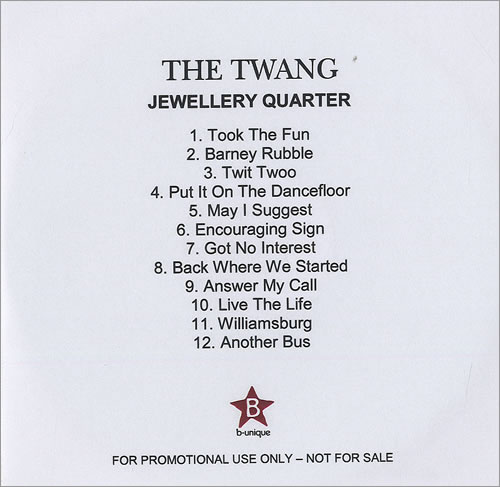 The Twang Jewellery Quarter CD album (CDLP) UK TW4CDJE494020