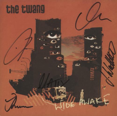 The Twang Wide Awake - Autographed + Insert 7" vinyl single (7 inch record / 45) UK TW407WI872989