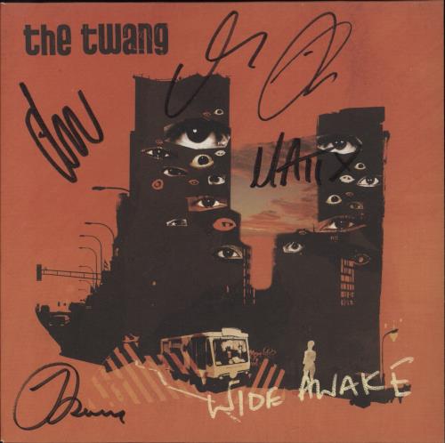 The Twang Wide Awake - Autographed 7" vinyl single (7 inch record / 45) UK TW407WI625303