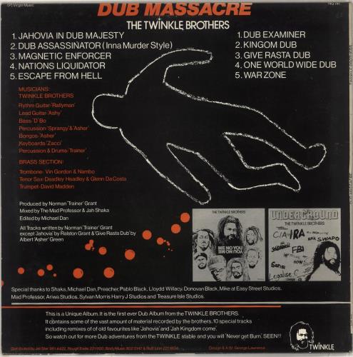 The Twinkle Brothers Dub Massacre vinyl LP album (LP record) UK XNFLPDU709725