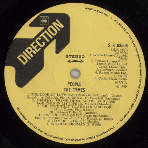 The Tymes People vinyl LP album (LP record) UK TY1LPPE583216