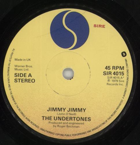 The Undertones Jimmy Jimmy + Sleeve 7" vinyl single (7 inch record / 45) UK UDT07JI89077