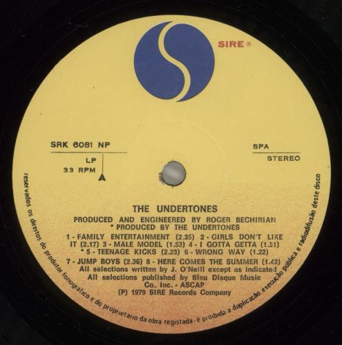 The Undertones The Undertones vinyl LP album (LP record) Portuguese UDTLPTH755691