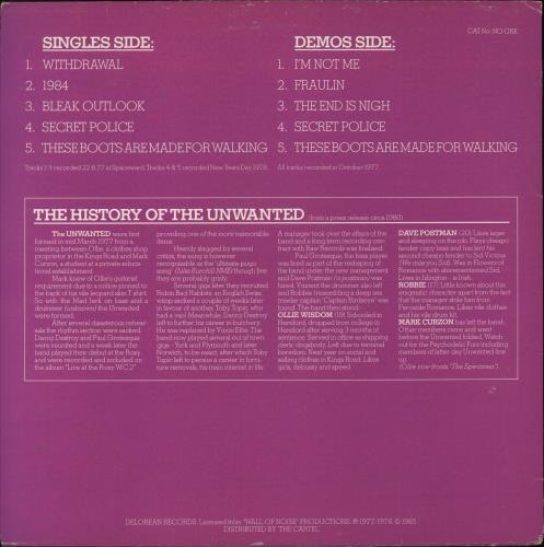 The Unwanted Secret Past vinyl LP album (LP record) UK X7PLPSE866616