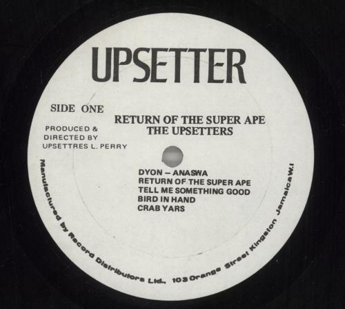 The Upsetters Return Of The Super Ape vinyl LP album (LP record) Jamaican TB8LPRE879789