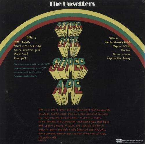 The Upsetters Return Of The Super Ape vinyl LP album (LP record) Jamaican TB8LPRE879789