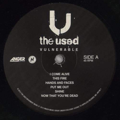 The Used Vulnerable vinyl LP album (LP record) US USDLPVU863371