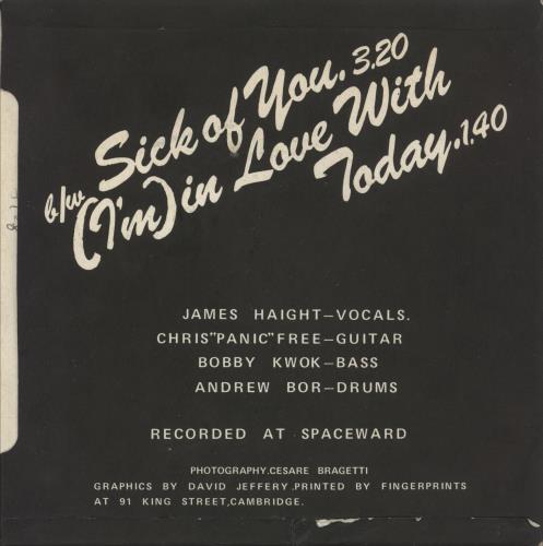 The Users Sick Of You - 1st - P/S - VG 7" vinyl single (7 inch record / 45) UK USA07SI867347