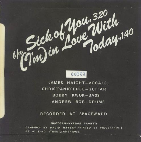 The Users Sick Of You - 2nd - P/S 7" vinyl single (7 inch record / 45) UK USA07SI705504