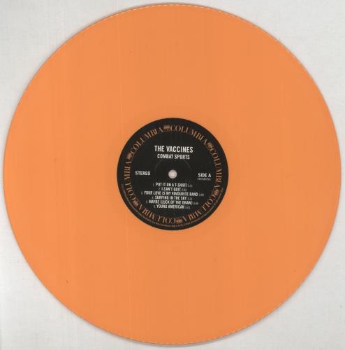 The Vaccines Combat Sports - Orange Vinyl - Fully Autographed vinyl LP album (LP record) UK U2RLPCO848987