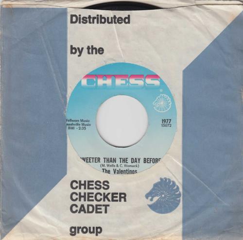 The Valentinos Sweeter Than The Day Before 7" vinyl single (7 inch record / 45) US TVO07SW720552