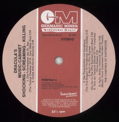 The Vampires Of Dartmoore Dracula's Music Cabinet vinyl LP album (LP record) UK 7-KLPDR853692