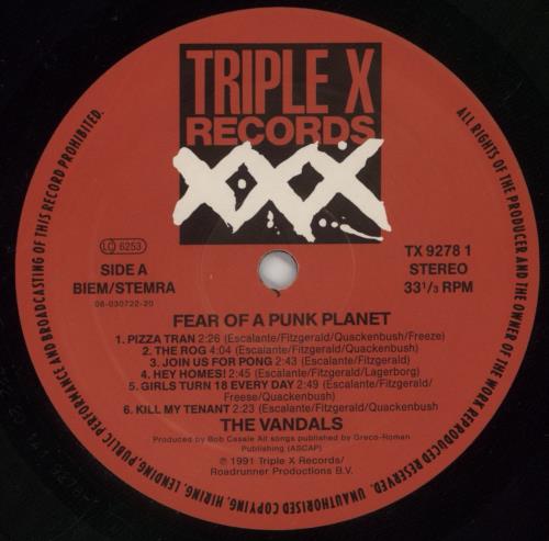 The Vandals Fear Of A Punk Planet vinyl LP album (LP record) UK T6KLPFE863347