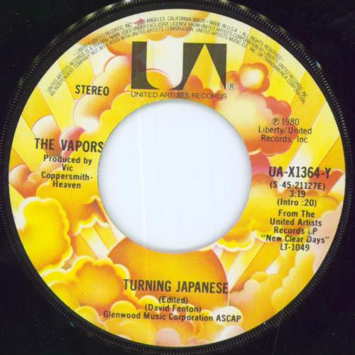 The Vapors Turning Japanese 7" vinyl single (7 inch record / 45) US VAP07TU809041