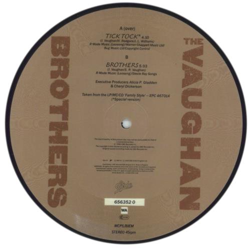 The Vaughan Brothers Tick Tock 7" vinyl picture disc (7 inch picture disc single) Austrian TVB7PTI865192