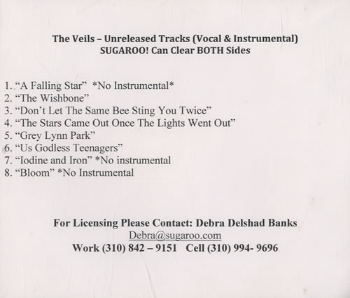 The Veils Unreleased Tracks CD-R acetate US V.ECRUN557829