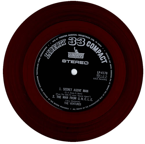 The Ventures Secret Agent Man EP - Red Vinyl 7" vinyl single (7 inch record / 45) Japanese VEN07SE594830