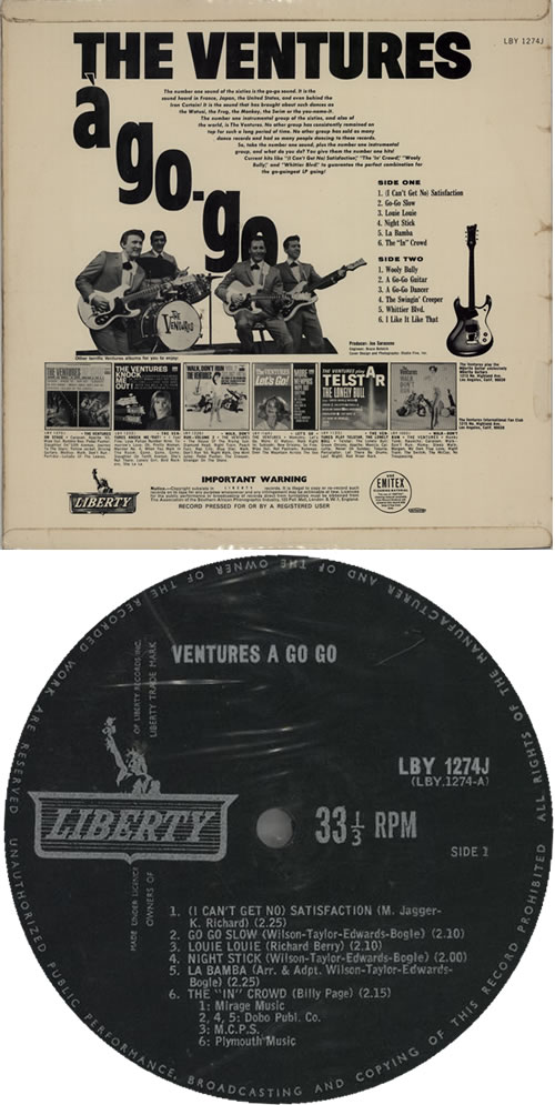 The Ventures The Ventures A Go-Go vinyl LP album (LP record) South African VENLPTH613493