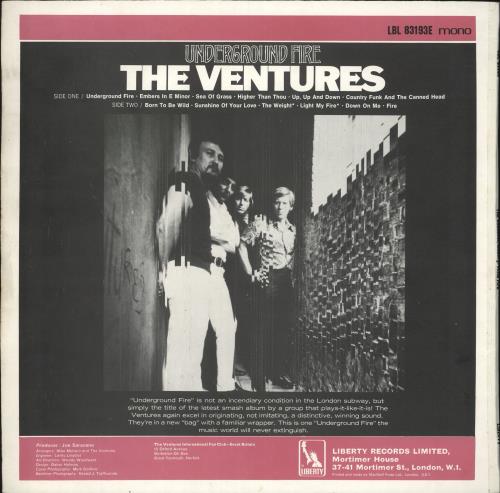 The Ventures Underground Fire - Ex vinyl LP album (LP record) UK VENLPUN718588