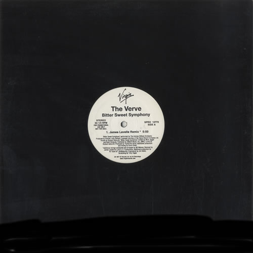 The Verve Bitter Sweet Symphony 12" vinyl single (12 inch record / Maxi-single) US VVE12BI100659