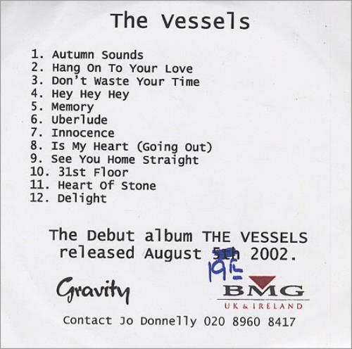 The Vessels The Vessels CD-R acetate UK V/ECRTH264594
