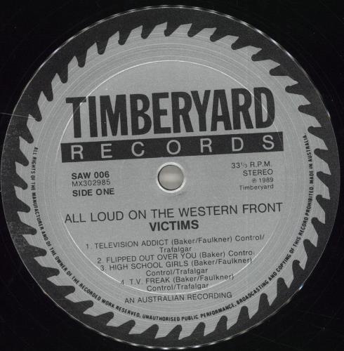The Victims All Loud On The Western Front vinyl LP album (LP record) Australian Y2-LPAL706408
