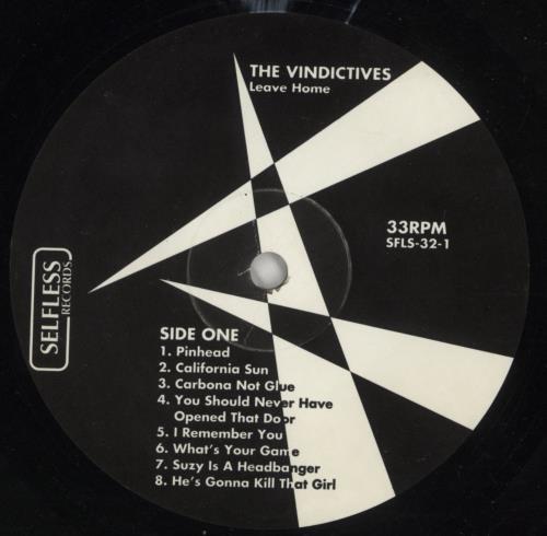 The Vindictives Leave Home vinyl LP album (LP record) US 9H3LPLE868392