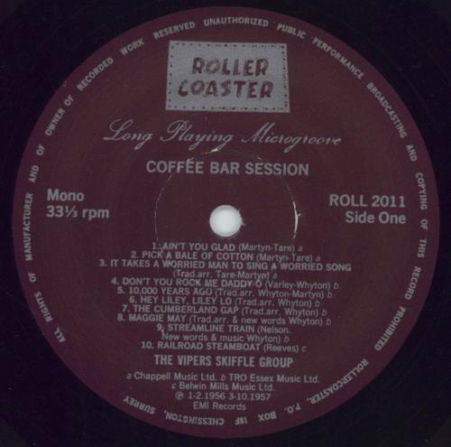The Vipers Skiffle Group Coffee Bar Session 10" vinyl single (10 inch record) UK U8310CO849254