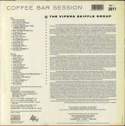 The Vipers Skiffle Group Coffee Bar Session 10" vinyl single (10 inch record) UK U8310CO849254