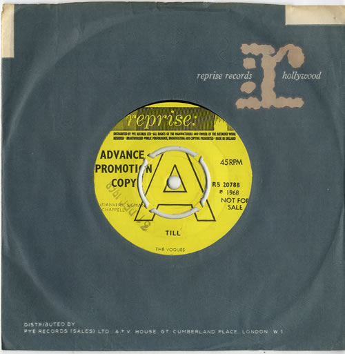The Vogues Till 7" vinyl single (7 inch record / 45) UK VOG07TI591507
