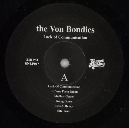 The Von Bondies Lack Of Communication vinyl LP album (LP record) UK VNBLPLA459498