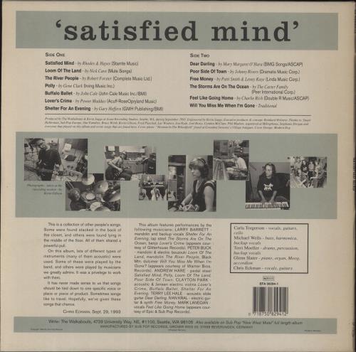 The Walkabouts Satisfied Mind - White Vinyl vinyl LP album (LP record) German WALLPSA829004