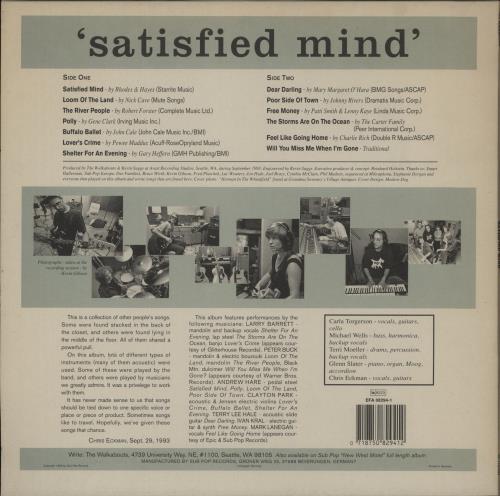 The Walkabouts Satisfied Mind vinyl LP album (LP record) German WALLPSA881722