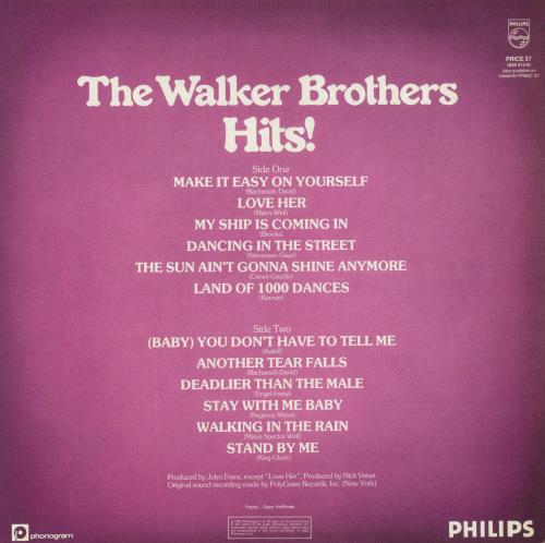 The Walker Brothers Hits! vinyl LP album (LP record) UK TWBLPHI577448