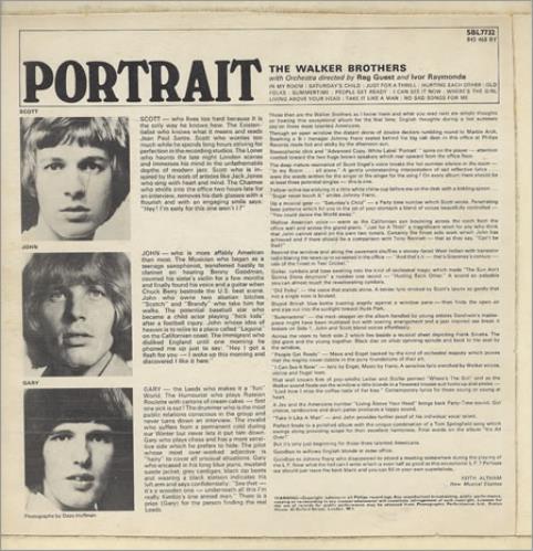 The Walker Brothers Portrait + Insert vinyl LP album (LP record) UK TWBLPPO212194