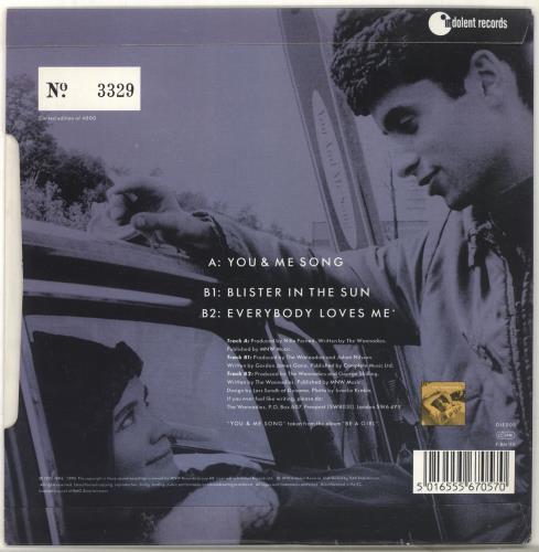The Wannadies You And Me Song - Blue Vinyl - EX 7" vinyl single (7 inch record / 45) UK WNN07YO704639