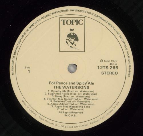 The Watersons For Pence And Spicy Ale vinyl LP album (LP record) UK WA9LPFO542854