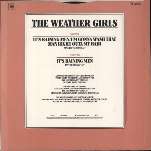 The Weather Girls It's Raining Men 12" vinyl single (12 inch record / Maxi-single) UK WTH12IT238343