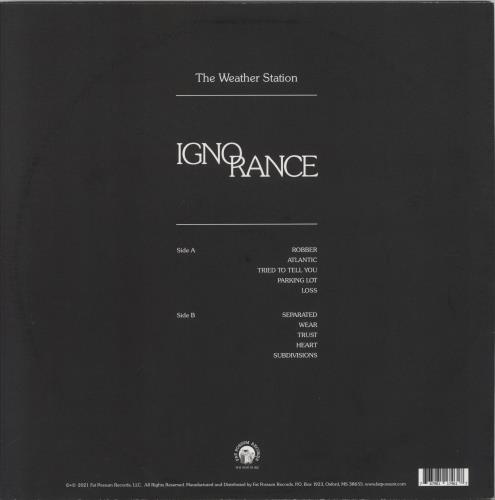 The Weather Station Ignorance - Silver Vinyl vinyl LP album (LP record) UK 802LPIG858662