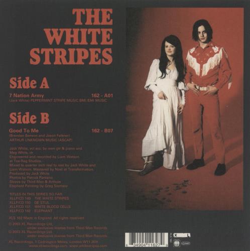 The White Stripes Seven Nation Army 7" vinyl single (7 inch record / 45) UK WST07SE244060