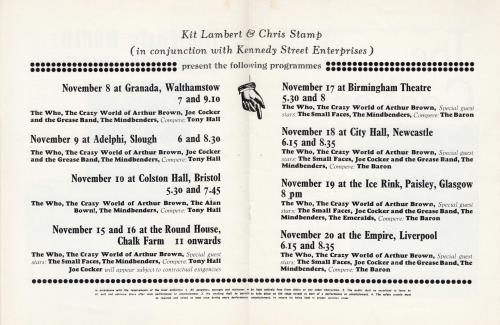 The Who 1968 Programme tour programme UK WHOTRPR697704