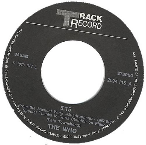 The Who 5:15 - Five Fifteen 7" vinyl single (7 inch record / 45) Belgian WHO07FI373168
